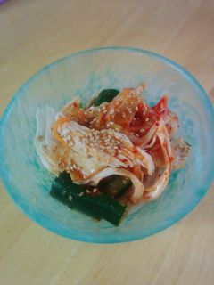 簡単!蒸し鶏とたたききゅうりのキムチ和え-レシピのメイン写真