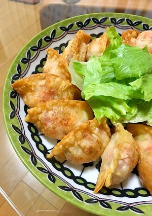 はんぺん桜海老チーズの揚げ餃子-レシピのメイン写真