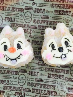 キャラ弁 チップとデール♡キャラおにぎり-レシピのメイン写真