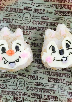 キャラ弁 チップとデール♡キャラおにぎり-レシピのメイン写真