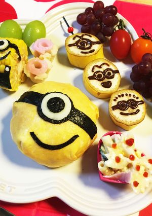 簡単キャラ弁☆まん丸ミニオンなオムライス-レシピのメイン写真