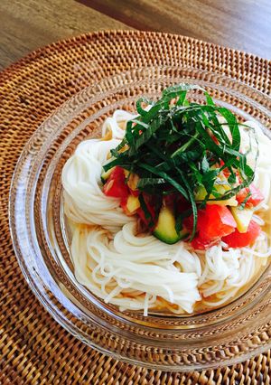 夏野菜タップリ乗せ素麺-レシピのメイン写真