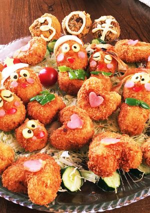 結婚記念日にキャラコロッケでデコりました-レシピのメイン写真
