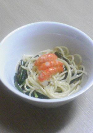 えびと空芯菜のペペロンチーノ-レシピのメイン写真