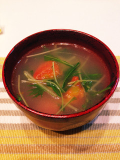 水菜とトマトの簡単中華スープ-レシピのメイン写真