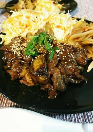 なすと牛肉の簡単梅味噌炒め-レシピのメイン写真