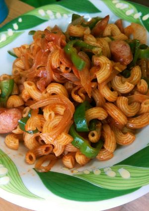 マカロニでナポリタン-レシピのメイン写真