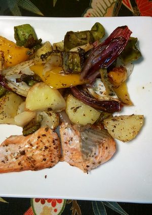鮭と季節野菜のオーブングリル-レシピのメイン写真