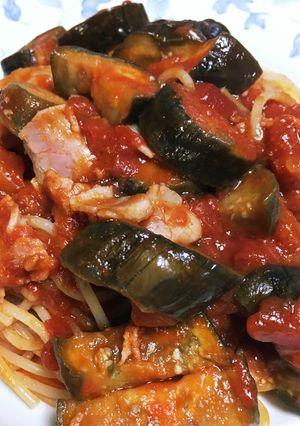 簡単☆ナスとベーコンのトマトソースパスタ-レシピのメイン写真