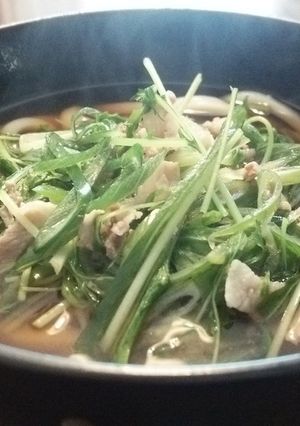 豚肉と水菜のうどん-レシピのメイン写真