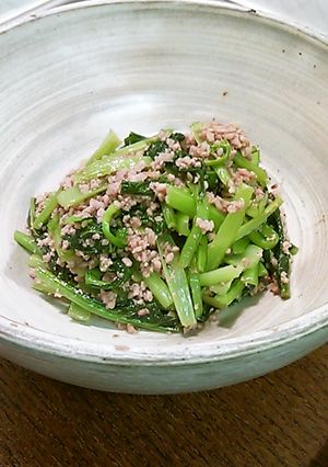 小松菜ひき肉あんかけ-レシピのメイン写真