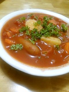 ソーセージと野菜たっぷりトマトスープ-レシピのメイン写真