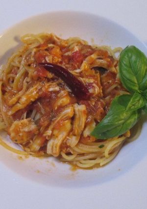 鶏のささみのトマトソースパスタ-レシピのメイン写真