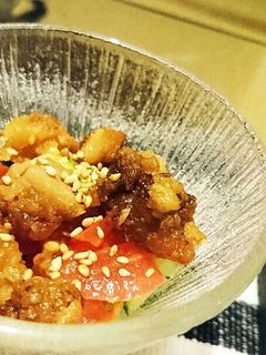 余った唐揚げで♪夏らしいサラダ♡-レシピのメイン写真