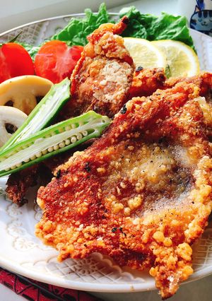 低糖質おやつ下味つけてパリサク鶏皮唐揚げ-レシピのメイン写真