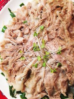 レンジでニラとモヤシの簡単豚しゃぶ-レシピのメイン写真