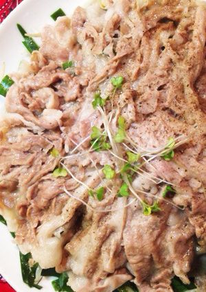 レンジでニラとモヤシの簡単豚しゃぶ-レシピのメイン写真