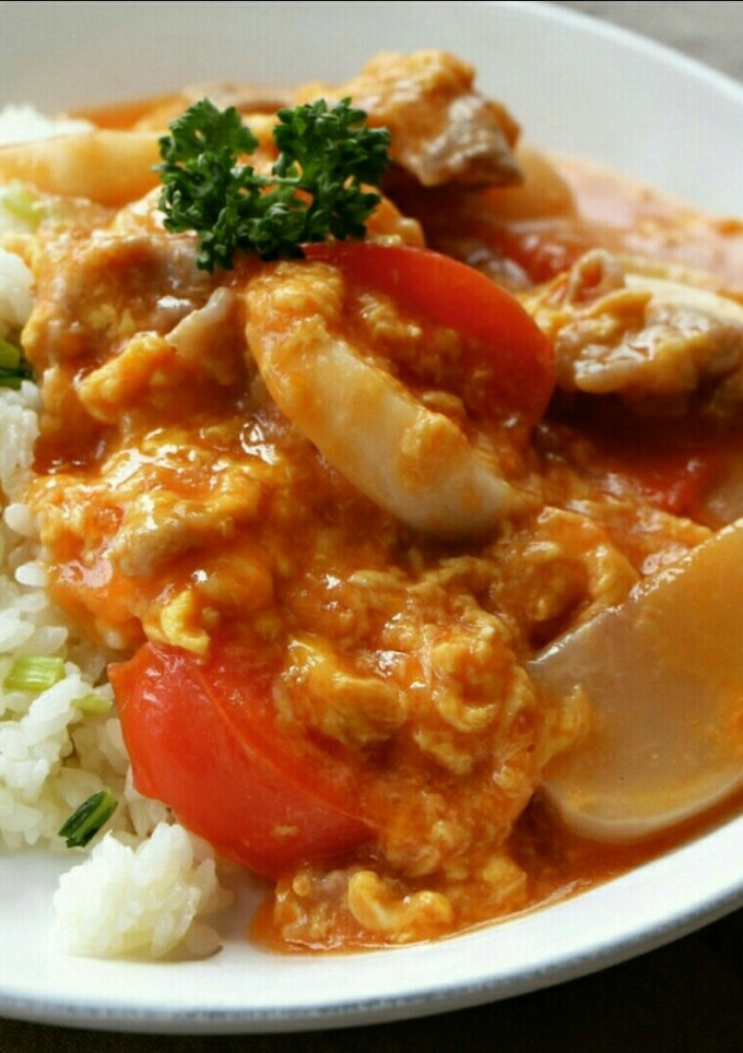 簡単！トロトロ♪かぶと豚こまの卵とじ丼-レシピのメイン写真