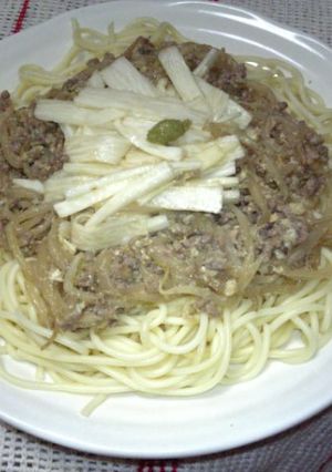 冷製スパゲティ☆肉味噌&長芋☆柚胡椒-レシピのメイン写真