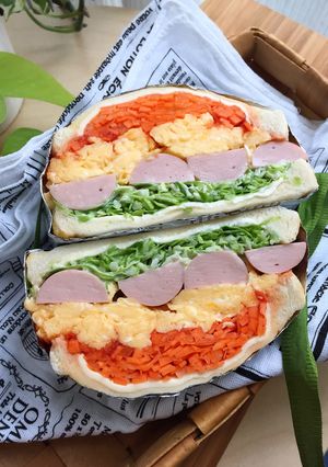 ★魚肉ソーセージでヘルシーサンドイッチ★-レシピのメイン写真