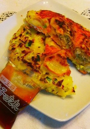 餃子の王将の生餃子でお好み焼き-レシピのメイン写真