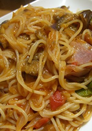 夏野菜とベーコンのトマトソースパスタ！-レシピのメイン写真