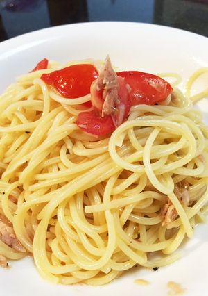 簡単！ツナとトマトの冷製パスタ-レシピのメイン写真