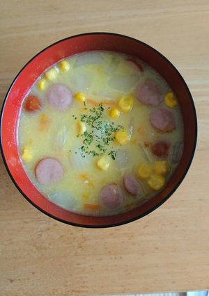 野菜入りコンポタ-レシピのメイン写真