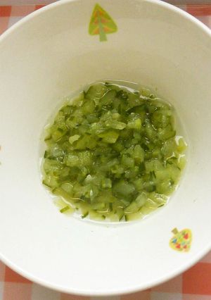 ＊離乳食中期＊きゅうりのだし煮　給食-レシピのメイン写真