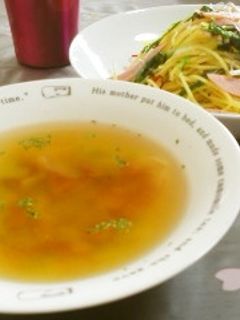 ブロッコリー茎でおいしい朝食スープ♪-レシピのメイン写真