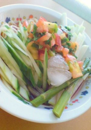 大葉とトマトでさっぱりサラダ素麺-レシピのメイン写真