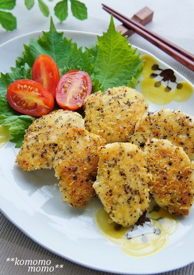 柔らか♫鶏ささみのゆかりチーズパン粉焼き-レシピのメイン写真