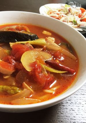 トマトスープパスタ-レシピのメイン写真