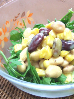 カレー風味で豆が美味しい♪豆豆サラダ-レシピのメイン写真