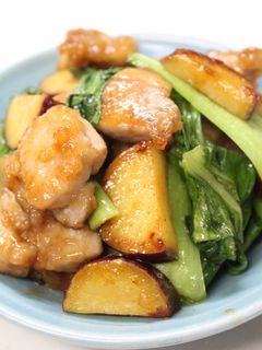 鶏肉と薩摩芋と青梗菜炒め-レシピのメイン写真