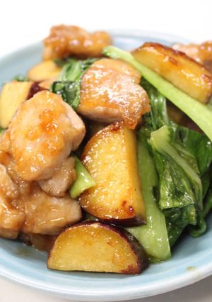 鶏肉と薩摩芋と青梗菜炒め-レシピのメイン写真
