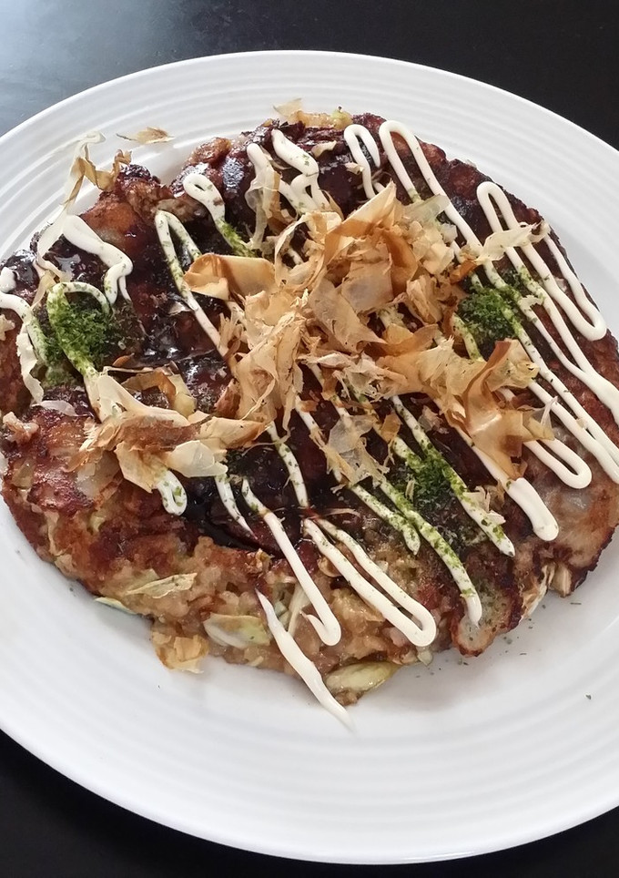 あまりご飯で♡カリとろお好み焼き風-レシピのメイン写真