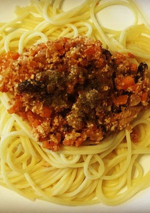 お肉を超えた？！ 豆腐のミートソーススパ-レシピのメイン写真