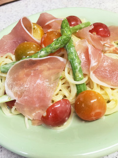 生ハムとトマトの冷製パスタ!-レシピのメイン写真