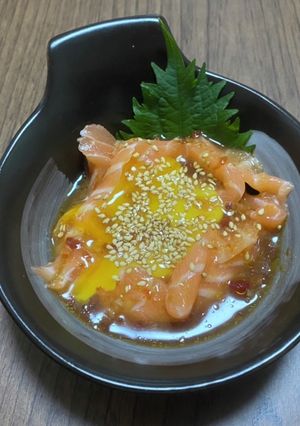 【秘伝タレ】サーモンユッケ-レシピのメイン写真