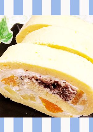 冷凍で美味しい♡夏の白くま風ロールケーキ-レシピのメイン写真