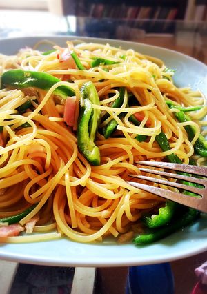 材料これだけ★ベーコンとピーマンのパスタ-レシピのメイン写真