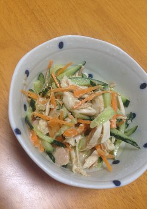 簡単ゴマドレ利用のささみツナ野菜の和え物-レシピのメイン写真
