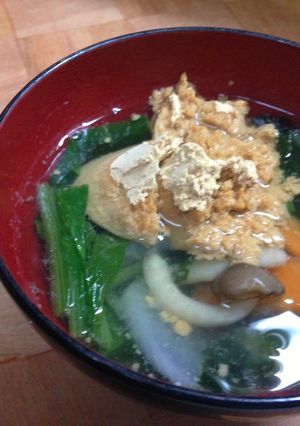 栄養満点！食べるきな粉味噌汁-レシピのメイン写真