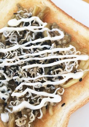 焼きナスじゃこトースト！和風！簡単！-レシピのメイン写真