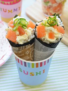 父の日♪サーモンクリームチーズ手巻きずし-レシピのメイン写真