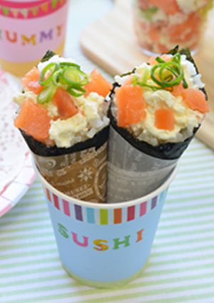 父の日♪サーモンクリームチーズ手巻きずし-レシピのメイン写真