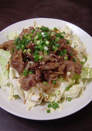 激うま☆キャベツの甘辛豚バラのっけサラダ-レシピのメイン写真