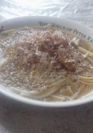納豆なめ茸スパゲッティー-レシピのメイン写真