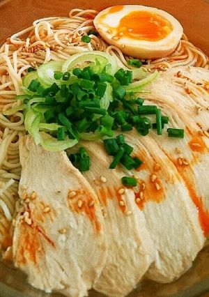 柔らか鶏チャーシュー乗せ冷やし素麺-レシピのメイン写真